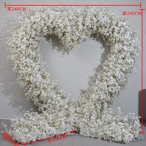 Arche de fleurs artificielles en forme de cœur rouge de 8 pieds pour demande en mariage, décoration de mariage, rose, blanc, rouge, motif floral 'Marry <span class=keywords><strong>Me</strong></span>' - Product Image 6