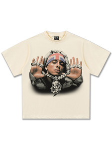 Cross-Biên Giới <span class=keywords><strong>2025</strong></span> Mùa Xuân Mùa Hè Trung Cee Mỹ Hip Hop T-Shirt Thoáng Khí In 240 Gram Thân Thiện Với Môi Lỏng Phù Hợp - Product Image 4