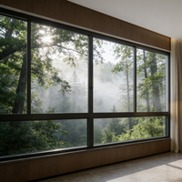 Fenêtre coulissante horizontale en alliage d'aluminium sur mesure, cadre ultra-fin, insonorisée, isolante thermiquement, avec moustiquaire magnétique, pour salle de bain et cuisine