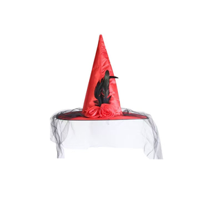 Venta al por mayor gótico sombrero <span class=keywords><strong>de</strong></span> <span class=keywords><strong>bruja</strong></span> para adultos Halloween Cosplay fiesta disfraces accesorios <span class=keywords><strong>con</strong></span> <span class=keywords><strong>plumas</strong></span> y rosas - Product Image 4
