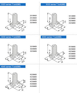 T-head <strong>Bolts</strong> M4 <strong>M5</strong> M6 M12 Handle t <strong>Bolt</strong> T-slot t Head Slot Channel M8 T-<strong>bolts</strong> 16mm M8*20 Ss 316 Stainless Steel 304 <strong>Bolts</strong> - Product Image 4