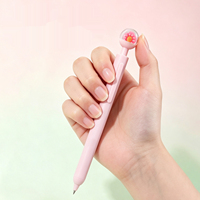 Stylo Gel 3D Fleur Mignonne Effet Dôme, Pointe Bille 0,5 mm, Couleurs Macaron, Style Kawaii pour Étudiantes, Idéal pour Écriture et Signature