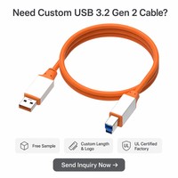 Cable USB 3.2 Gen 2 Tipo A Macho a Tipo B Macho, Cable de Datos de 10 Gbps para Equipos Industriales, Interfaz de Audio, Teclado MIDI