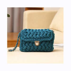 थोक नवीनतम डिजाइन बैग कपड़ा लाइन Crochet महिलाओं के कंधे बैग दूत बैग हस्तनिर्मित हैंडबैग - Product Image 1