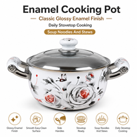 Petite casserole en émail pour bébé, avec double poignée, compatible gaz et induction, pour nouilles et sauces, pour les achats en gros et les cadeaux en B2B
