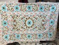 Broderie Suzani, couverture murale, décoration bohème pour la maison, nappe, couvre-lit ethnique, couverture de luxe, cadeau, coton, couleur personnalisée