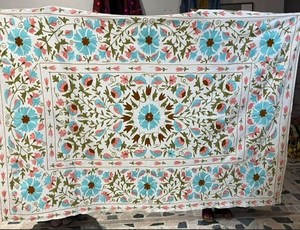 Embroidery Suzani <b>Throw</b> Wall Hanging Boho Home Decor Table Cloth Ethnic <b>Bed</b> <b>Cover</b> Luxury Blanket Gift - Product Image 6