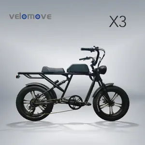 2024 yeni stil 48V 500W 750W çift süspansiyon Vintage elektrikli bisiklet yağ lastik Ebike Retro tam süspansiyon elektrikli şehir bisikleti