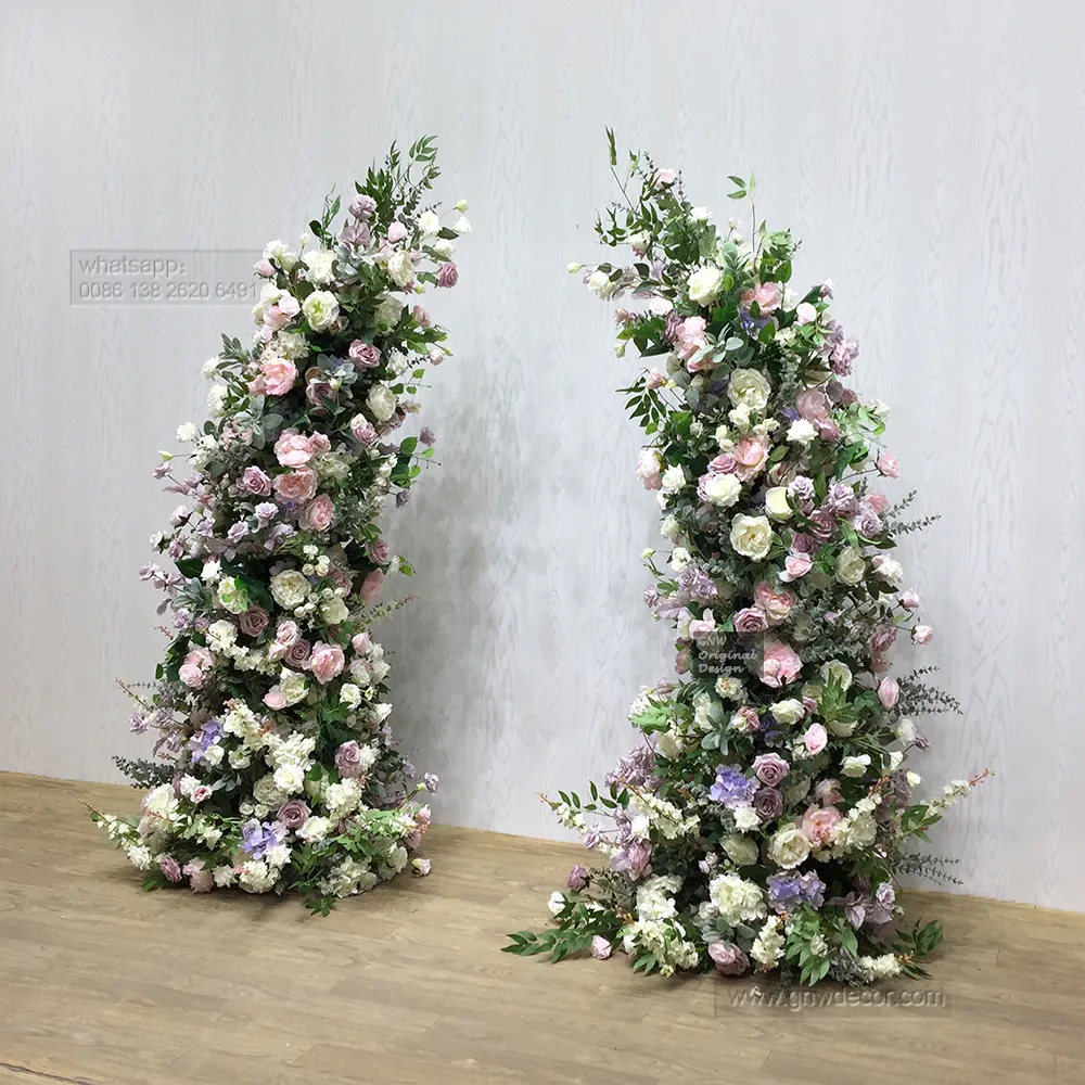 Neue Ankunft Design Seide künstliche Blumen Hintergrund Hintergrund Bühnen dekoration Hochzeit Blumen bogen