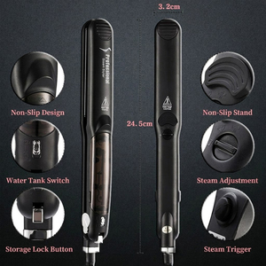 Plancha de Pelo Profesional a Vapor, Plancha de Cerámica 2 en 1, Estilizador de Salón 230 ℃   Herramienta de Calentamiento Rápido para un Cabello sin Frizz - Product Image 3