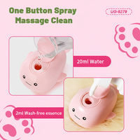 Brosse vapeur 3-en-1 Petop pour chat, pour la perte de poils, peigne de toilettage rechargeable pour animaux, pulvérisation de brume, dents de massage ABS, bleu rose, salle de bain