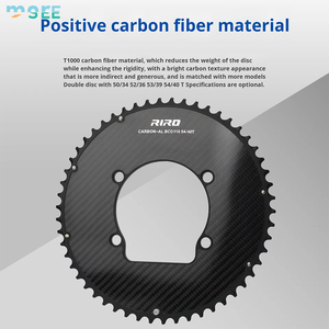 Plateau de chaîne SeeMore 110 mm BCD pour vélo de route <span class=keywords><strong>11</strong></span>/12 vitesses, double chaîne super légère en carbone et aluminium composite à dents étroites et larges - Product Image 3