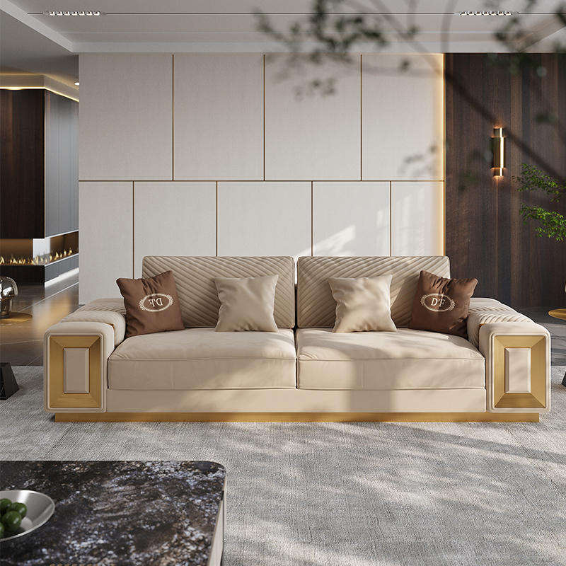 Luxury New Design Living Room Furniture Modern Design Velvet Fabric  Sectional Seater Sofa Set Home