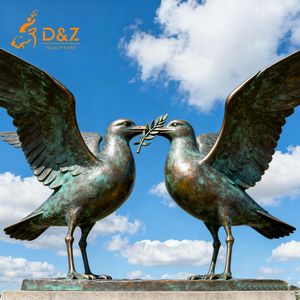 Escultura de Gaviota de Bronce de D&Z Art Group, Estatua de Pareja de Aves de Metal para Jardín Exterior, Decoración Artística Romántica para Paisajes de Parques - Product Image 4