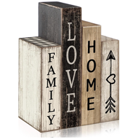 4 pièces Décoration de table style ferme Livres en bois Panneau Famille Doux Nid Doux