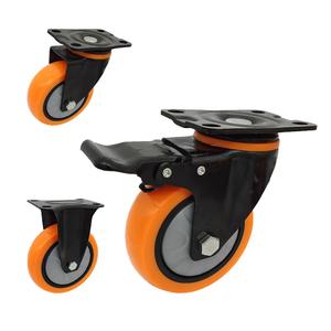 Poliuretano Médio 1.5 ''2 "3" 4 "5" Direcional Universal Brake Wheel Game Cart Rodízios Atacado - Product Image 2