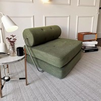 Canapé-lit convertible et inclinable extensible pour la maison, chambre à coucher, style minimaliste moderne, revêtement en velours, structure en bois de pin