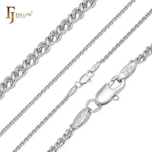 Catena a maglie intrecciate Infinity 8 da 2,3 mm FJ Fallon Fashion Jewelry, placcata in ottone con base in oro 14 carati - Product Image 3