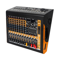 Console de mixage audio professionnelle amplifiée 8 canaux MC8P 2x350W avec BT USB pour scène, DJ, studio, sonorisation en direct, système PA