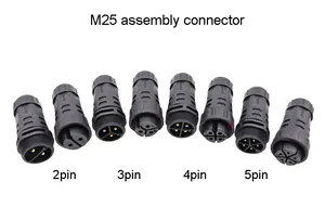 AOHUA M25 montaj su geçirmez fiş ve soket kablosu konektörü 4 pin ip67 IP68