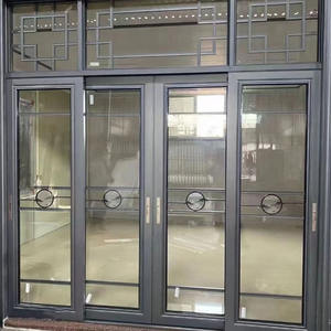 Portes intérieures en acier et verre trempé, modernes, luxueuses, anti-effraction, pour hôtels, halls, centres commerciaux, portes de protection contre les intempéries - Product Image 5