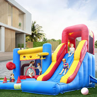 Château gonflable de qualité commerciale de 16 pieds, château gonflable en PVC avec toboggan, grand château gonflable pour les fêtes, location commerciale, 16x16x10 pieds