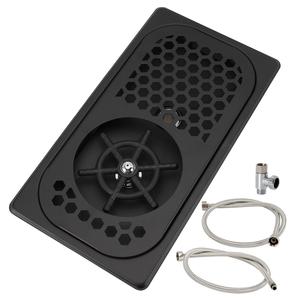 Rinse-gobelets encastré en acier inoxydable avec égouttoir hexagonal, lave-tasses commercial pour bar avec tuyaux et raccords d'eau - Product Image 2
