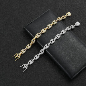 Cuban <b>Bracelet</b> 12mm Pig Nose <b>Bracelet</b>, Hip Hop Full Zirconium Men's Necklace Tanjing Fashion Lijing Necklace - Product Image 3