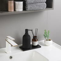 Ensemble de toilette de salle de bain en plastique 6 pièces comprenant une poubelle Brosse de toilette Bouteille de lotion Porte-savon Brosse à dents Porte-gobelet Plateau