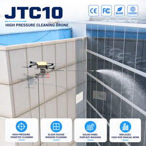 โดรนทำความสะอาดแรงดันสูง JTC10 พร้อมแรงดันปรับได้ สำหรับทำความสะอาดกระจกหน้าอาคารและแผงโซลาร์เซลล์ - Product Image 1