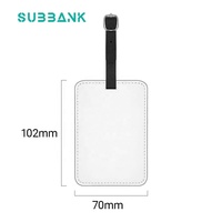 Étiquettes de bagage de blancs de Sublimation en cuir d'impression personnalisée de sous-banque avec l'étiquette d'identification de voyage de poche d'insertion de carte