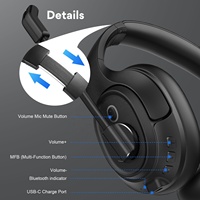 EKSA-auriculares inalámbricos H6 con Bluetooth 5,0, dispositivo de audio para oficina, Dongle, USB, ENC, con micrófono y cancelación de ruido, para ordenador