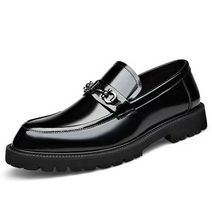 Mocasines de primavera para hombre de talla grande, transpirables, sin cordones, con punta redonda, estilo casual de negocios, con hebilla de caballo y detalles de costura. - Product Image 5