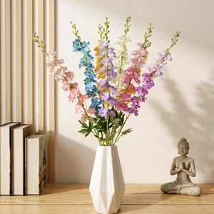 Bouquet de fleurs artificielles, couleurs mélangées, en plastique et tissu, décoration de mariage, décoration d'étagère - Product Image 1