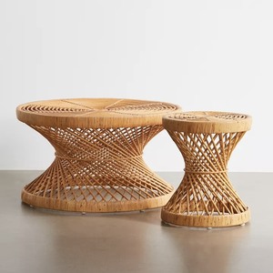 Rotin écologique personnalisé tissé à la main en bois rotin coin fin table basse en osier salon décoration intérieure meubles - Product Image 2