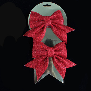 Ornamen gantung pohon Natal, ornamen gantung bubuk emas pita dekorasi jendela liburan - Product Image 5
