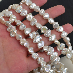 Perlas Blancas Naturales Barrocas Recicladas, Cuentas Plateadas Rota y Perforadas para Hacer Pulseras y Collares - Product Image 2