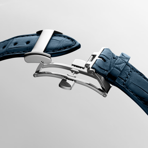 Montre mécanique automatique pour homme avec fenêtre de date, cadran à chiffres romains, cristal saphir, bracelet en cuir, fabrication suisse - Product Image 4