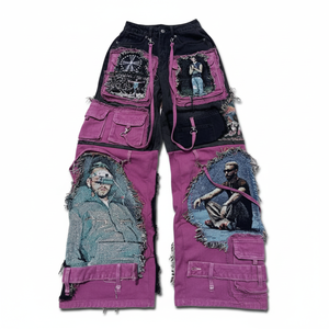 Outdoor <b>Jogging</b> Men's Trouser Wholesale Loose Trend Hip Hop Pant Street Wear Custom Logo Flared Jeans Pant - Product Image 2