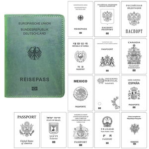 <span class=keywords><strong>Porte</strong></span>-cartes en cuir véritable pour hommes, organisateur de portefeuille de voyage pour l'Allemagne, passeport, documents, <span class=keywords><strong>porte</strong></span>-cartes, sacs de certificat - Product Image 6