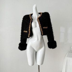 A11094 cappotto invernale da donna <span class=keywords><strong>a</strong></span> prova di vento giacca in pelliccia sintetica maniche <span class=keywords><strong>a</strong></span> lanterna in poliestere Casual tinta unita cappotti da donna - Product Image 1