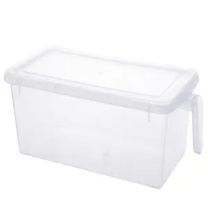 Kunststoff-Vorrats behälter für Lebensmittel mit Deckel für Kühlschrank-Spar behälter für die Organisation von Kühlschränken