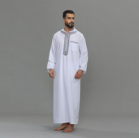Qamis Arabe Traditionnel pour Homme, Robe Qatari Dishdasha à Col Montant et Poignets Boutonnés, Manches Longues, Vente en Gros, Qualité Supérieure
