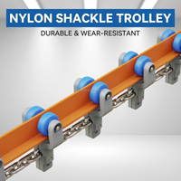 Chariot de traitement de volailles sur rail en T ZYRP, directement du fabricant, avec rouleau en nylon haute résistance pour convoyeur aérien