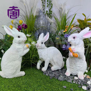 Sculpture de lapin lumineuse en fibre de verre 3D, lumière LED de lapin pour la décoration de jardin extérieur, éclairage paysager de parc - Product Image 6