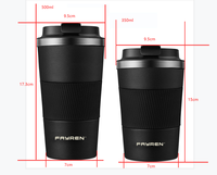 FAYREN Tasse à café isotherme personnalisée avec logo 380 ml/500 ml en acier inoxydable pour cadeaux d'affaires