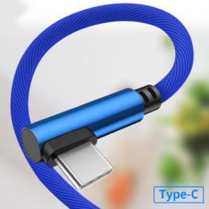2m 6 أقدام مزين القماش المزدوج بيند L 90 درجة بزاوية harger الحبل usb كابل بيانات ل فون <span class=keywords><strong>7</strong></span> 8 زائد x xs xr 11 12 13 برو ماكس - Product Image 3