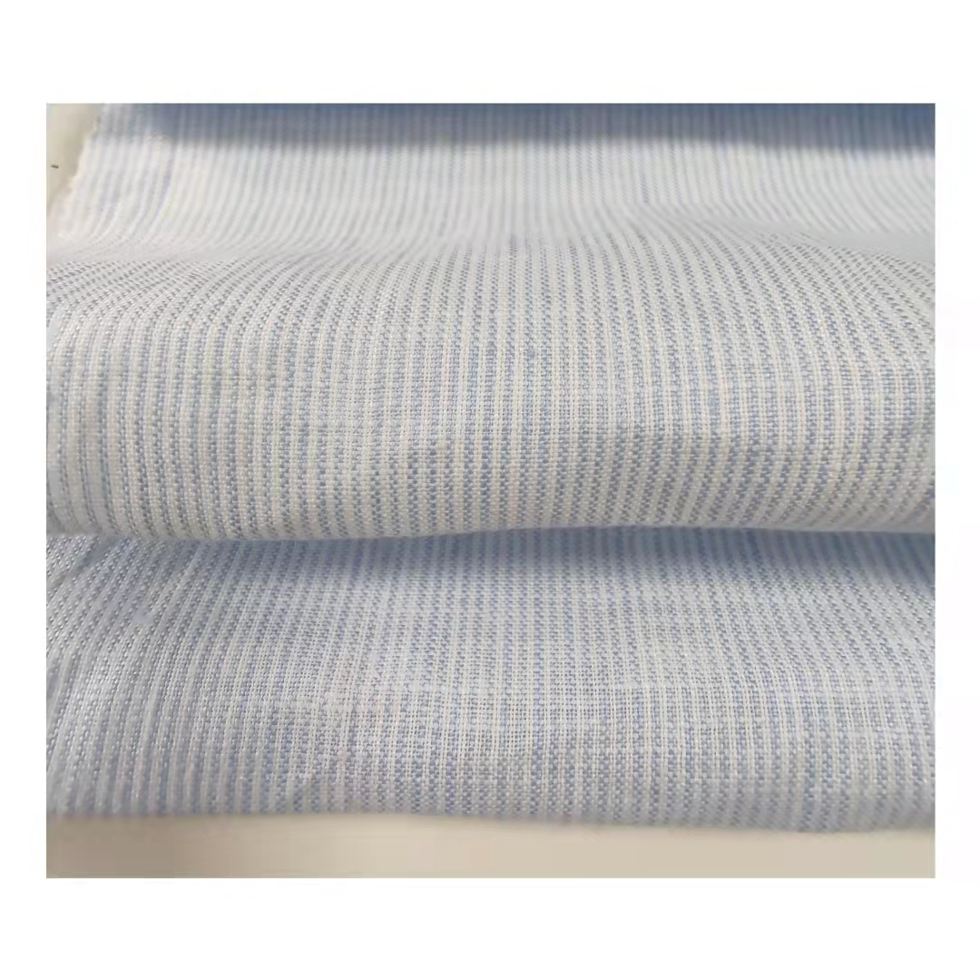 Uniqlo pattern fine stripe shirts fabric 100% linen fabric pure linen stripe