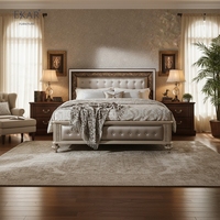 EKAR Zenith Imperial Gepolstertes Bett |   Luxuriöse Neoklassische Champagner-Schlafzimmermöbel |   Foshan Kundenspezifische Fertigungsfabrik