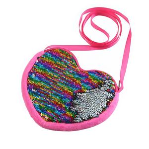 Monedero pequeño con lentejuelas en forma de corazón para niños y niñas, monedero adorable de color caramelo con cremallera, bolso pequeño de moda para niños - Product Image 2